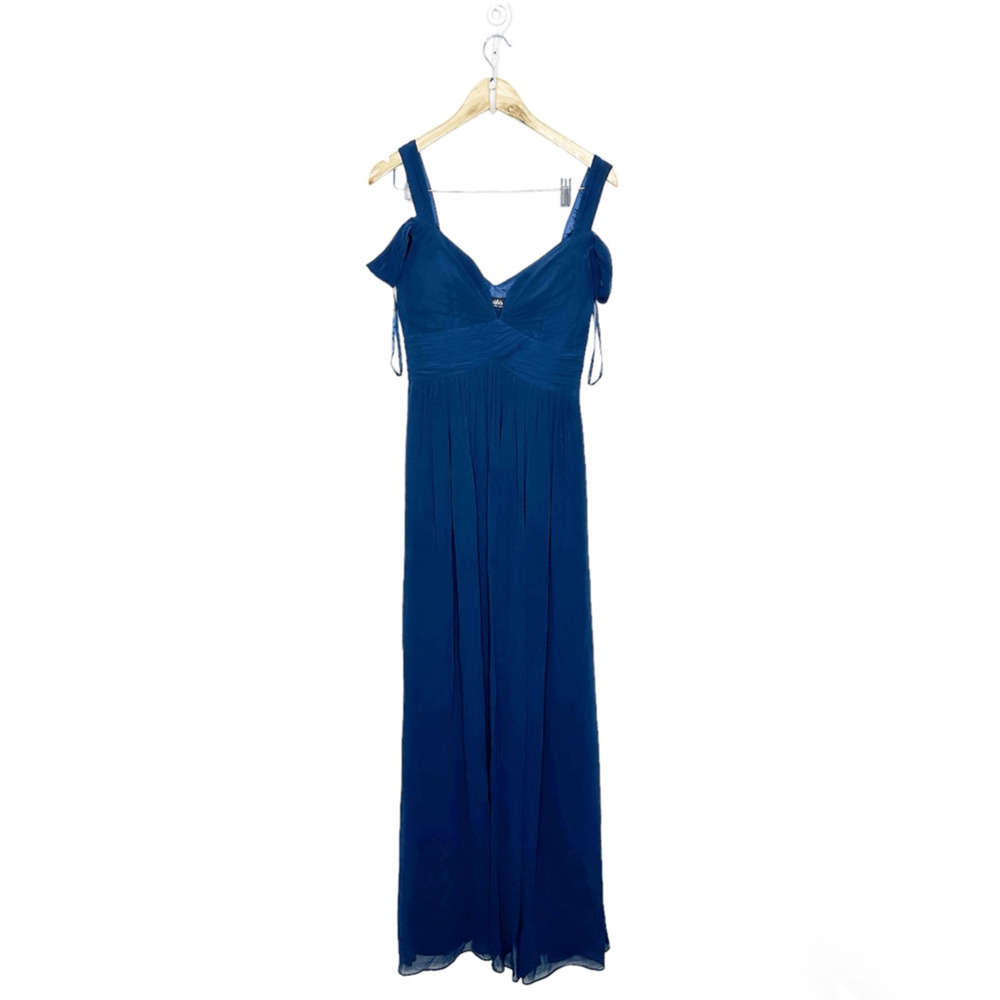 LULU'S Make Me Move Navy Blue Maxi Dress bridesmaid prom gown womens size Small